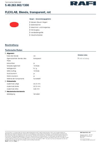 RAFI 5.49.263.062/1300 Blende Rot RAFI 5.49.263.062/1300 Blende Rot von Rafi