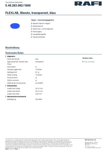 RAFI 5.49.263.062/1600 Blende Blau RAFI 5.49.263.062/1600 Blende Blau von Rafi