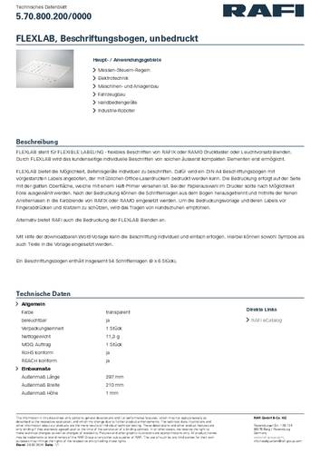 RAFI 5.70.800.200/0000 Beschriftungsbogen Aufdruck-Motiv unbeschriftet 1St. RAFI 5.70.800.200/0000 Beschriftungsbogen Aufdruck-Motiv unbeschriftet 1St. von Rafi