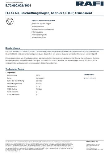RAFI FLEXLAB Beschriftungsbogen Aufdruck-Motiv STOP 1St. RAFI FLEXLAB Beschriftungsbogen Aufdruck-Motiv STOP 1St. von Rafi