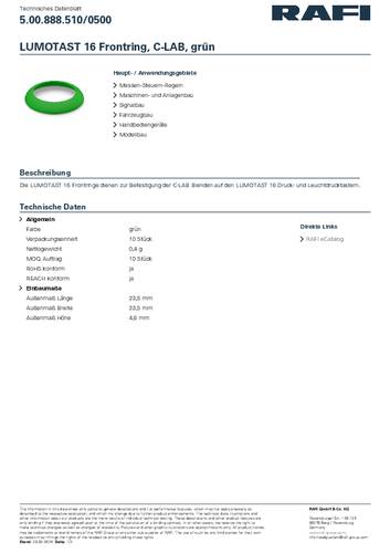 RAFI LUMOTAST 16 Frontring (L x B x H) 23.5 x 23.5 x 4.6mm Grün von Rafi