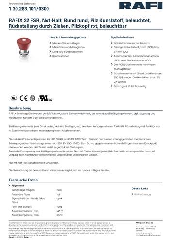 RAFI RAFIX 22 FSR Not-Aus-Schalter von Rafi