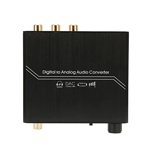 192-kHz-DAC-Konverter, optischer zu RCA-Konverter, verhindert Interferenzen, Plug-and-Play, tragbar, mit Lautstärkeregler für Kopfhörer für AV-Verstärker von Raguso