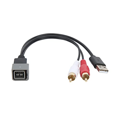 Raguso USB-Aufbewahrungsadapter, alterungsbeständiges, verschleißfestes USB-Anschluss-Eingangsaufbewahrungskabel für Autoradio von Raguso