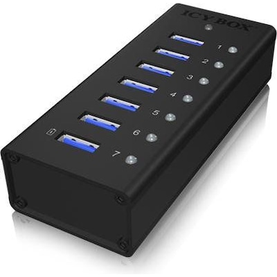 RaidSonic Icy Box IB-AC618 7 Port USB 3.0 Hub inkl. 1x USB Ladeport von Raid Sonic