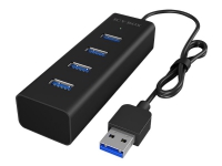 ICY BOX IB-HUB1409-U3, USB 3.2 Gen 1 (3.1 Gen 1) Type-A, USB 3.2 Gen 1 (3.1 Gen 1) Type-A, 5000 Mbit/s, Schwarz, Aluminium, 0,4 m von RaidSonic Technology