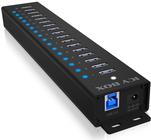 16+1 port USB Hub, 16x USB, 1x USB Laden, USB 3.2 Gen 1, schwarz (IB-HUB1717-U3) von Raidsonic