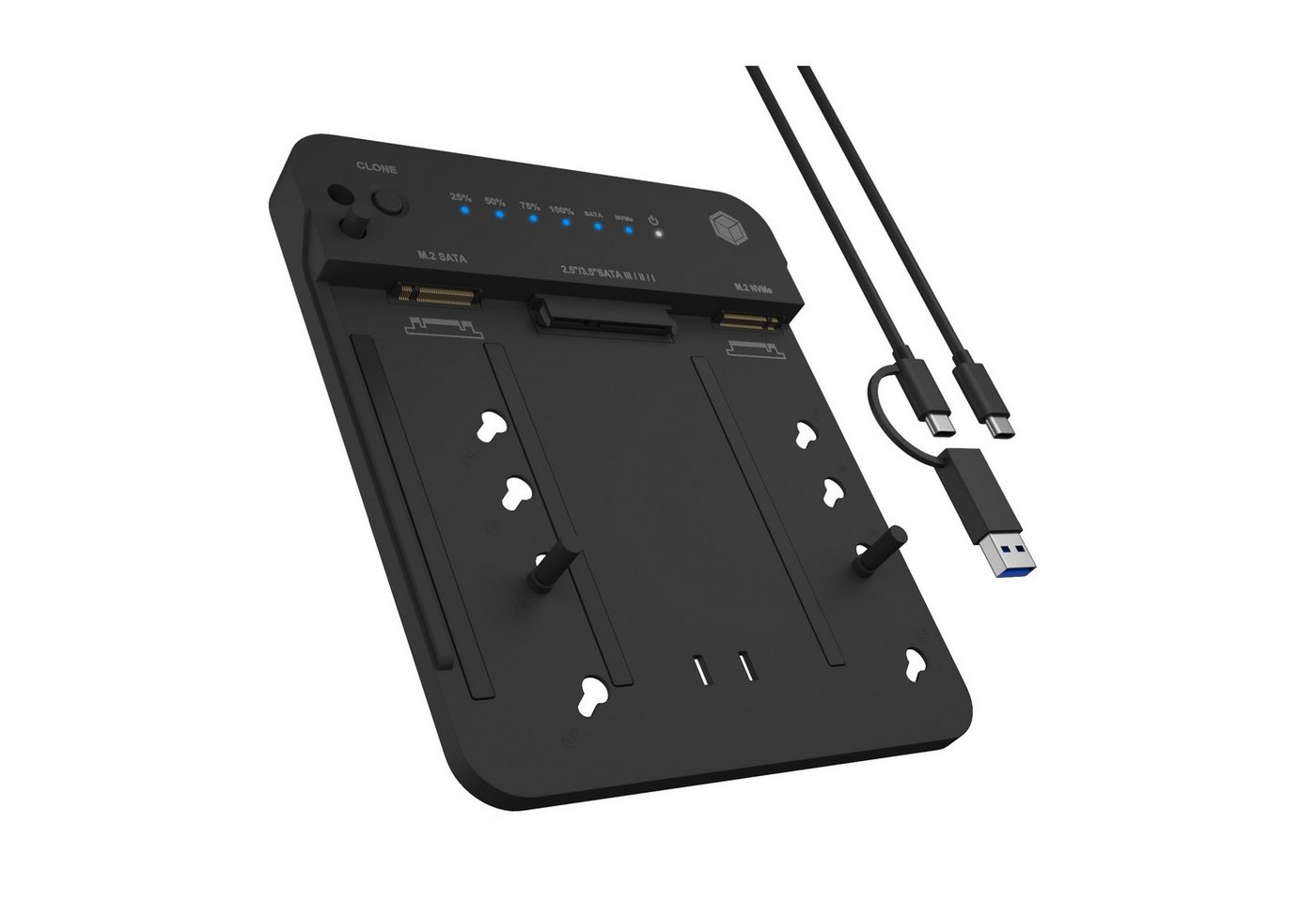 Raidsonic Laptop-Dockingstation RAIDSONIC Docking- & Klonstation IcyBox 2,5""& 3,5""M.2 SATA NVMe U... von Raidsonic