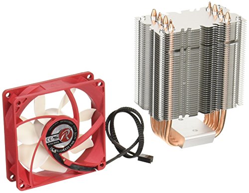 RAIJINTEK Aidos Heatpipe CPU Kühler Weiß-Rot, Kompakter Tower-Kühler, Prozessorlüfter mit Silent Wings, PC PWM Lüfter CPU Air Cooler von Raijintek