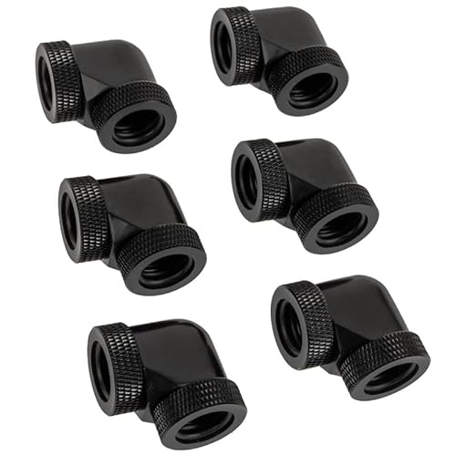 RAIJINTEK Anschluss PELIAS D160906, 16 mm, 90 Grad Adapter, 6er-Pack, Schwarz von Raijintek