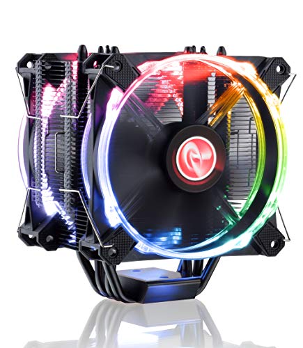 RAIJINTEK Leto Pro Schwarz Turm CPU Kühler RGB mit 2x Iris 120mm lüfter PWM Hochwertig Systemkühlung Gaming PC oder Overclocking von Top Prozessoren von Raijintek