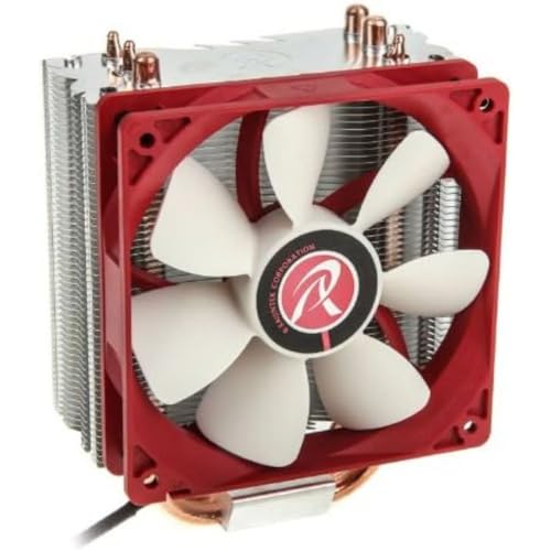 RAIJINTEK Themis Heatpipe CPU Kühler Weiß-Rot, Kompakter Tower-Kühler, Prozessorlüfter mit Silent Wings, PC PWM Lüfter 120mm CPU Air Cooler von Raijintek