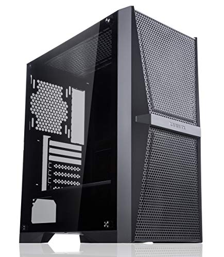 Raijintek Silenos MS, ATX PC Gehäuse mit Seitenteil aus Hartglas, PC Case mit Großflächiges Mesh an der Front, Gaming PC Tower, Tempered Glass Case, Wasserkühler Kompatibilität, Schwarz von Raijintek