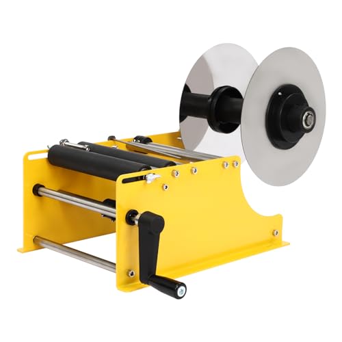 Railoxo Manuelle Etikettiermaschine Etikettiermaschine für Runde Flaschen Handetikettierer für PET Plastik Glasflaschen 25-120mm 10-25 Stück pro Minute für Kosmetik Getränke von Railoxo