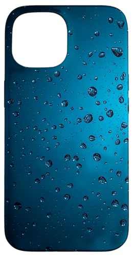 Regentropfen auf blauem Hintergrund Hülle für iPhone 15 von Rain Backgrounds