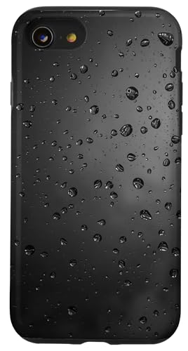Regentropfen auf grauem Hintergrund Hülle für iPhone SE (2020) / 7 / 8 von Rain Backgrounds