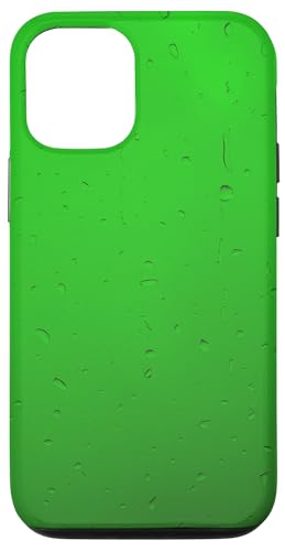 Regentropfen auf grünem Hintergrund Hülle für iPhone 12/12 Pro von Rain Backgrounds