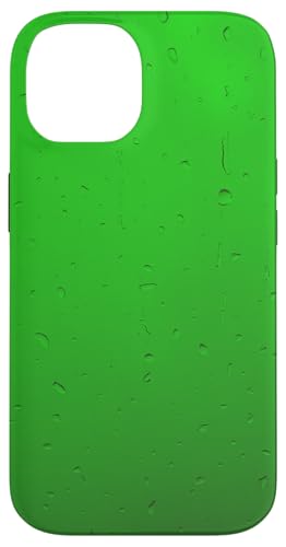 Regentropfen auf grünem Hintergrund Hülle für iPhone 14 von Rain Backgrounds
