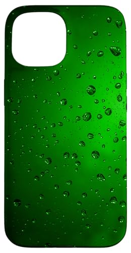 Regentropfen auf grünem Hintergrund Hülle für iPhone 15 von Rain Backgrounds