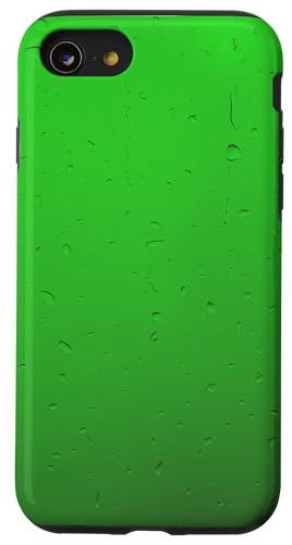 Regentropfen auf grünem Hintergrund Hülle für iPhone SE (2020) / 7 / 8 von Rain Backgrounds