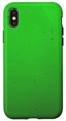 Regentropfen auf grünem Hintergrund Hülle für iPhone X/XS Regentropfen auf grünem Hintergrund Hülle für iPhone X/XS von Rain Backgrounds