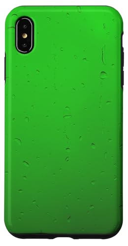 Regentropfen auf grünem Hintergrund Hülle für iPhone XS Max von Rain Backgrounds
