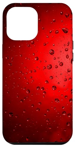 Regentropfen auf rotem Hintergrund Hülle für iPhone 12 Pro Max von Rain Backgrounds