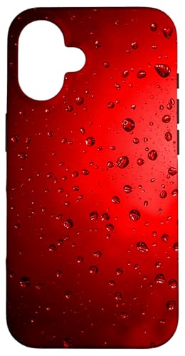 Regentropfen auf rotem Hintergrund Hülle für iPhone 16 Regentropfen auf rotem Hintergrund Hülle für iPhone 16 von Rain Backgrounds