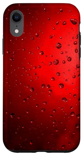 Regentropfen auf rotem Hintergrund Hülle für iPhone XR Regentropfen auf rotem Hintergrund Hülle für iPhone XR von Rain Backgrounds