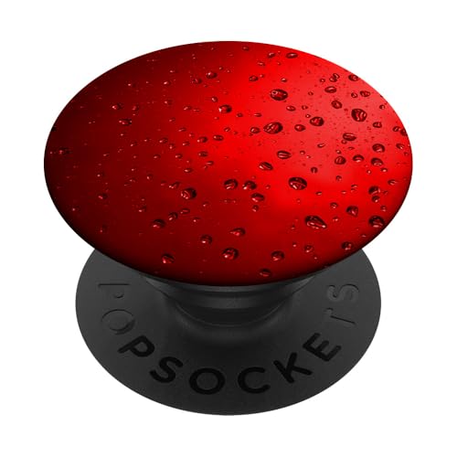 Regentropfen auf rotem Hintergrund PopSockets Klebender PopGrip Regentropfen auf rotem Hintergrund PopSockets Klebender PopGrip von Rain Backgrounds