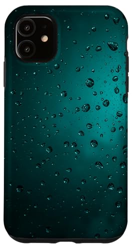 Regentropfen auf türkisfarbenem Hintergrund Hülle für iPhone 11 von Rain Backgrounds
