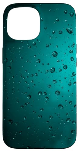 Regentropfen auf türkisfarbenem Hintergrund Hülle für iPhone 15 Regentropfen auf türkisfarbenem Hintergrund Hülle für iPhone 15 von Rain Backgrounds