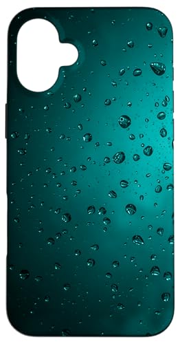 Regentropfen auf türkisfarbenem Hintergrund Hülle für iPhone 16 Plus von Rain Backgrounds