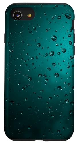 Regentropfen auf türkisfarbenem Hintergrund Hülle für iPhone SE (2020) / 7 / 8 von Rain Backgrounds