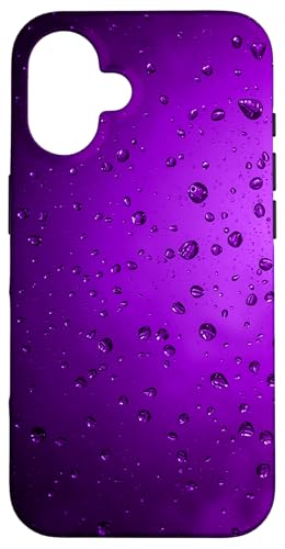 Regentropfen auf violettem Hintergrund Hülle für iPhone 16 von Rain Backgrounds