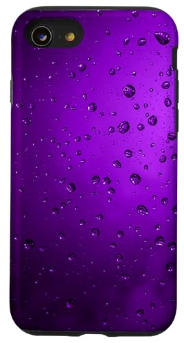 Regentropfen auf violettem Hintergrund Hülle für iPhone SE (2020) / 7 / 8 von Rain Backgrounds