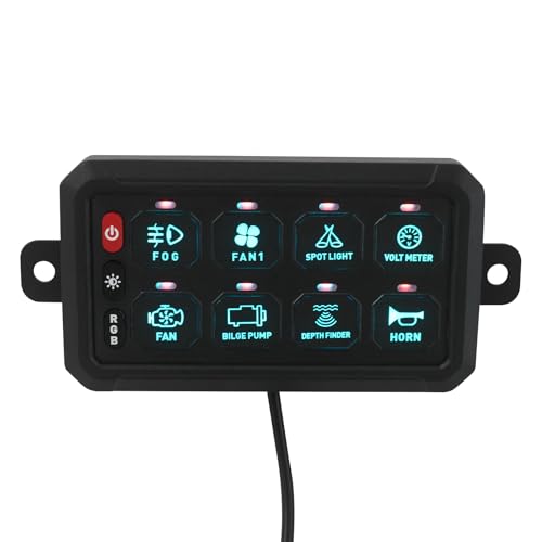 Marine Schalter Panel 8 Gang Schalttafel Wasserdicht IP65 für 12V-24V Autos, LKWs, Boote, Yachten, RV Marine Schalter Panel 8 Gang Schalttafel Wasserdicht IP65 für 12V-24V Autos, LKWs, Boote, Yachten, RV von RainWeel