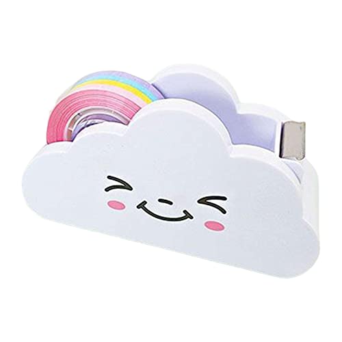 Rainao Tischspender, Tischabroller, Klebebandspender, Hochleistungs Klebebandabroller, Wolkenbandschneider, Bandhalter, Büro-Klebebandspender, Regenbogenband Mit Spender, Für Kinder Schule Bürobedarf von Rainao