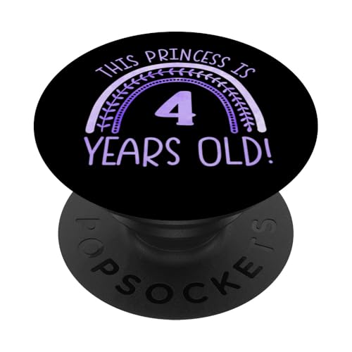 Diese Prinzessin ist 4 Jahre alt! 4. Geburtstag PopSockets Klebender PopGrip von Rainbow Birthday Designs for Girls