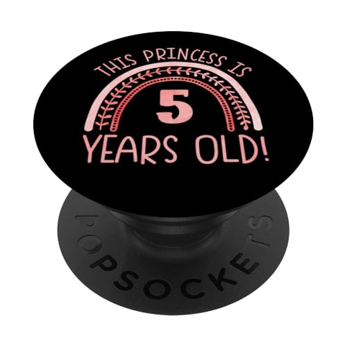 Diese Prinzessin ist 5 Jahre alt! 5. Geburtstag PopSockets Klebender PopGrip von Rainbow Birthday Designs for Girls