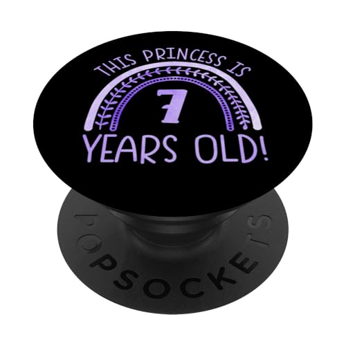 Diese Prinzessin ist 7 Jahre alt! 7. Geburtstag PopSockets Klebender PopGrip von Rainbow Birthday Designs for Girls