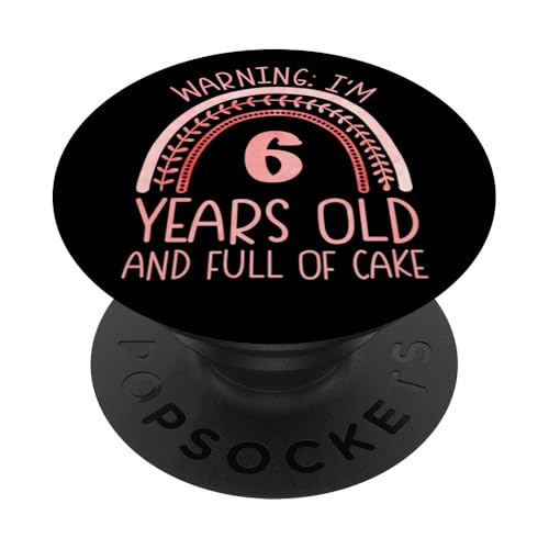 I'm 6 Years Old! 6. Geburtstag PopSockets Klebender PopGrip von Rainbow Birthday Designs for Girls