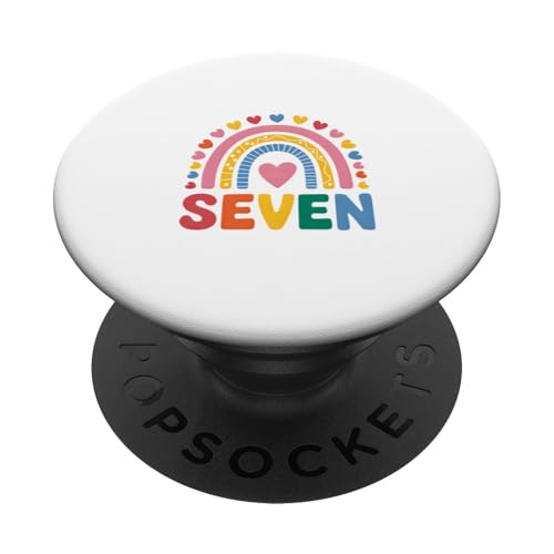 Sieben Jahre alt, Siebter Geburtstag PopSockets Klebender PopGrip von Rainbow Birthday Designs for Girls