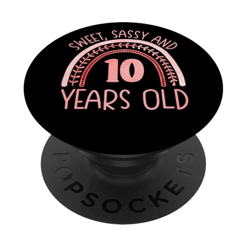 Süß, frech und 10 Jahre alt! 10. Geburtstag PopSockets Klebender PopGrip von Rainbow Birthday Designs for Girls