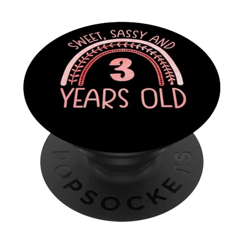 Süß, frech und 3 Jahre alt! 3. Geburtstag PopSockets Klebender PopGrip von Rainbow Birthday Designs for Girls