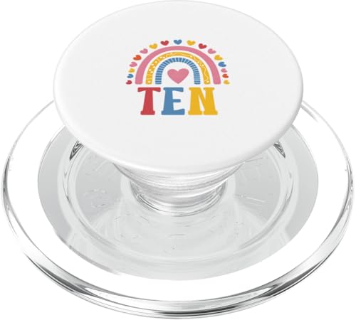Zehnjähriger zehnter Geburtstag PopSockets PopGrip für MagSafe von Rainbow Birthday Designs for Girls