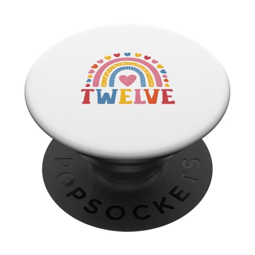 Zwölf Jahre alter zwölfter Geburtstag PopSockets Klebender PopGrip von Rainbow Birthday Designs for Girls