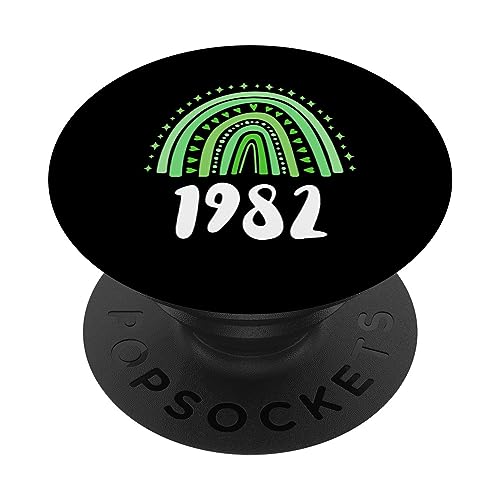 Grün Regenbogen Geburtsjahr Geburtstag Jahrgang 1982 PopSockets mit austauschbarem PopGrip Grün Regenbogen Geburtsjahr Geburtstag Jahrgang 1982 PopSockets mit austauschbarem PopGrip von Rainbow Birthday