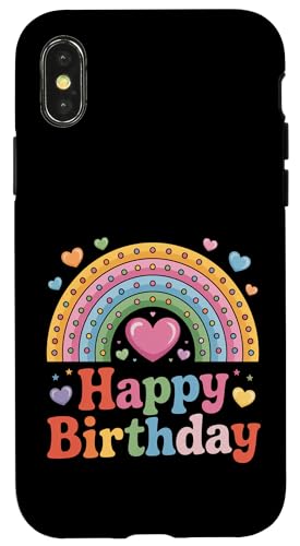 Happy Birthday für Frauen, Teenager, Mädchen, Kinder, Regenbogen Hülle für iPhone X/XS Happy Birthday für Frauen, Teenager, Mädchen, Kinder, Regenbogen Hülle für iPhone X/XS von Rainbow Birthday