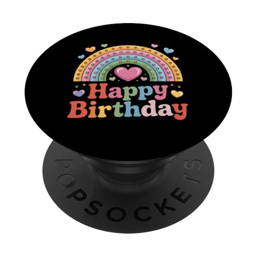 Happy Birthday für Frauen, Teenager, Mädchen, Kinder, Regenbogen PopSockets Klebender PopGrip Happy Birthday für Frauen, Teenager, Mädchen, Kinder, Regenbogen PopSockets Klebender PopGrip von Rainbow Birthday